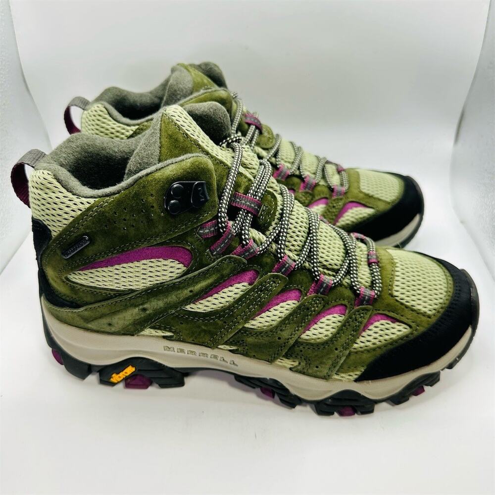 Merrell Moab 3 Mid Waterproof Lichen Mulberry Boots J035852 Womens Size 9 US - Picture 2 of 11